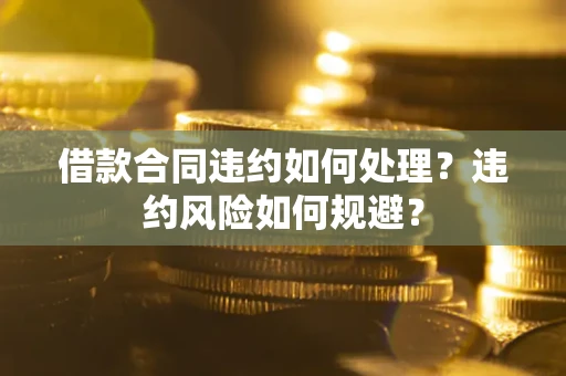 济南借款合同违约如何处理？违约风险如何规避？