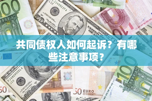 济南共同债权人如何起诉？有哪些注意事项？